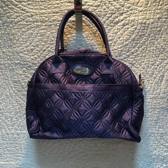 Donna Sharp Handbags - Quilted - Sateen Sheen Dome Satchel - Purple